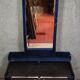 Dressing table / Art Deco furniture with mirror – Blue velvet – 1930s/40s