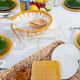 Dessert box set of 4 plates and 1 saffron dish