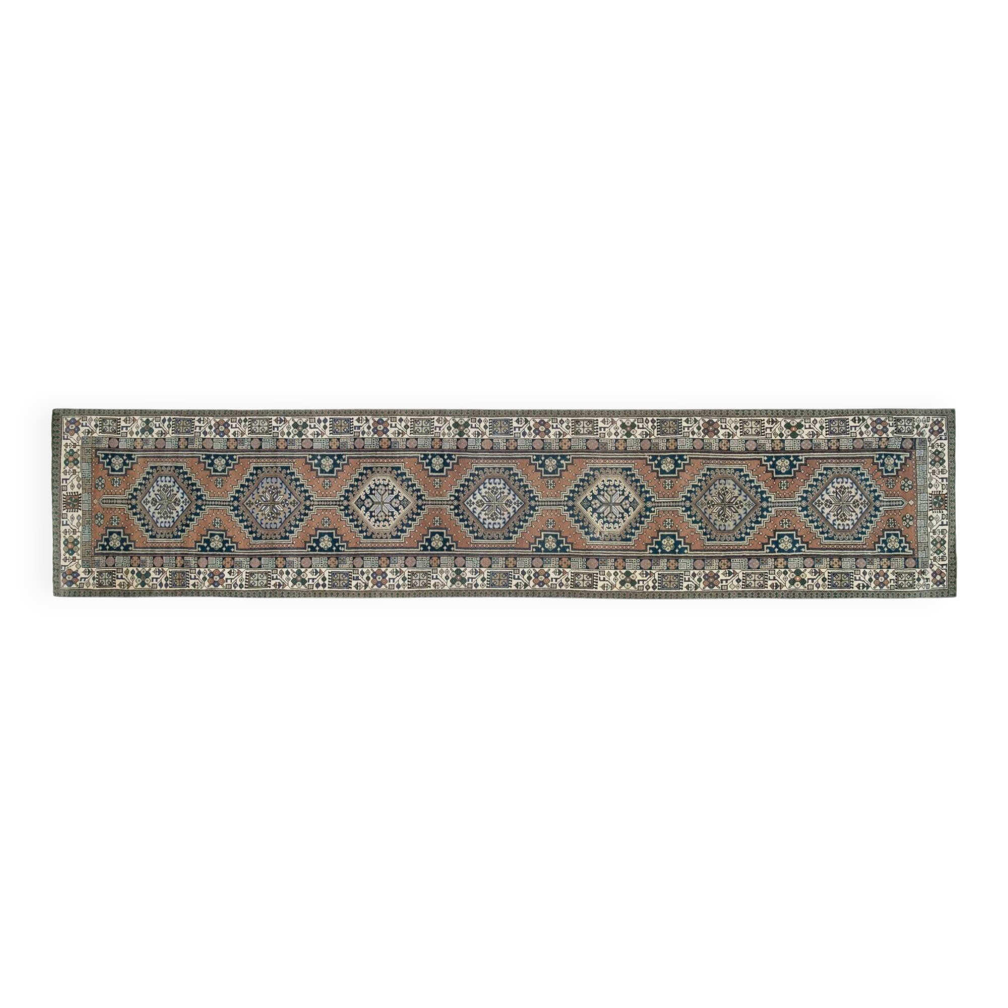 Vintage Turkish hallway rug 80x386 cm