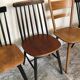 Set of 4 mismatched vintage chairs compass feet