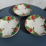 Trois assiettes barbotine