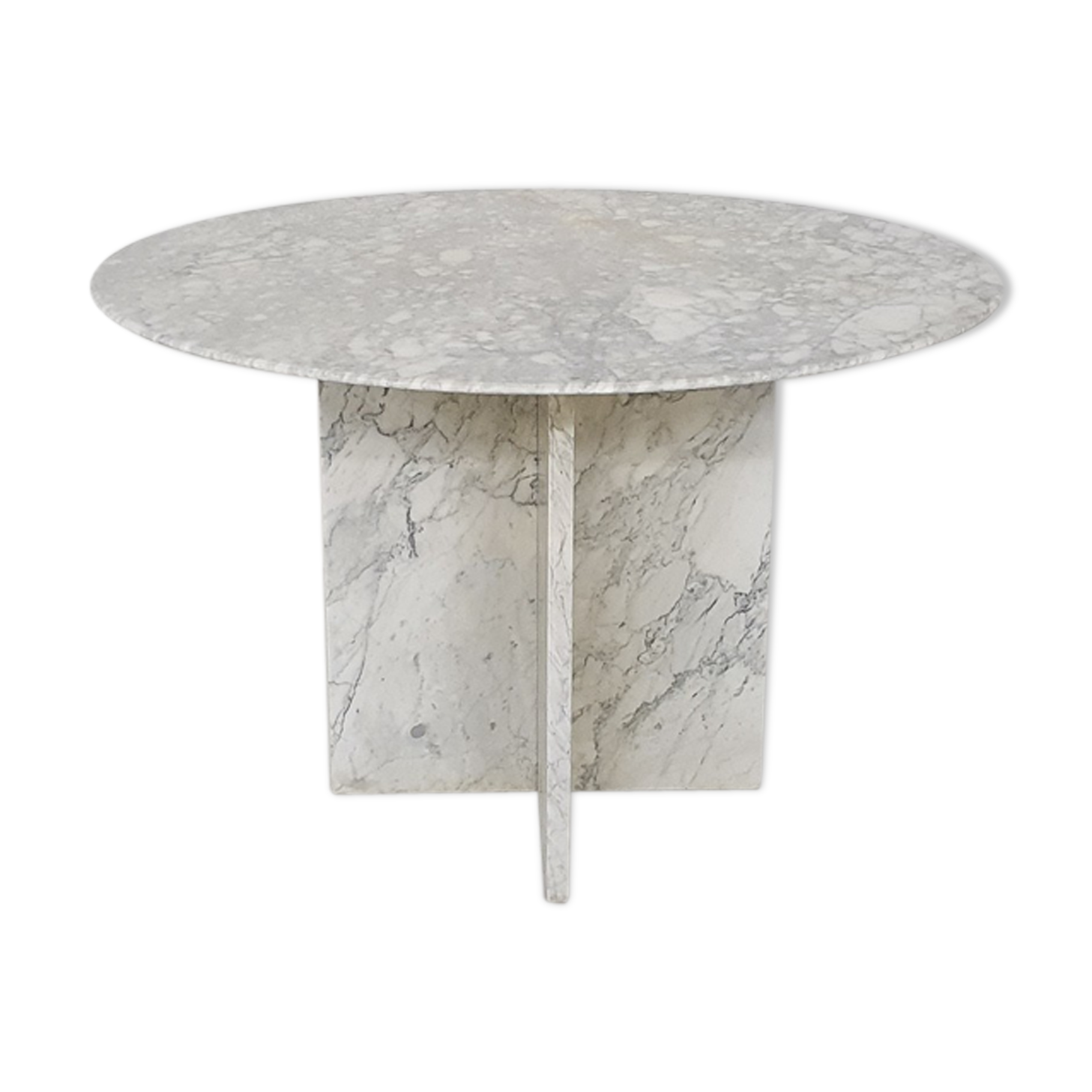 Mid-century round marble dining table, 1970's