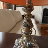 Silver metal table lamp