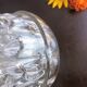 Vase pique-fleurs boule en verre épais à 19 trous France vintage