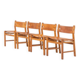 Oak & leather dining chairs