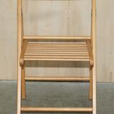 Set of 4 folding steamer chairs in oak from around 1940.