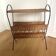 Vintage rattan and black metal magazine rack – Nightstand