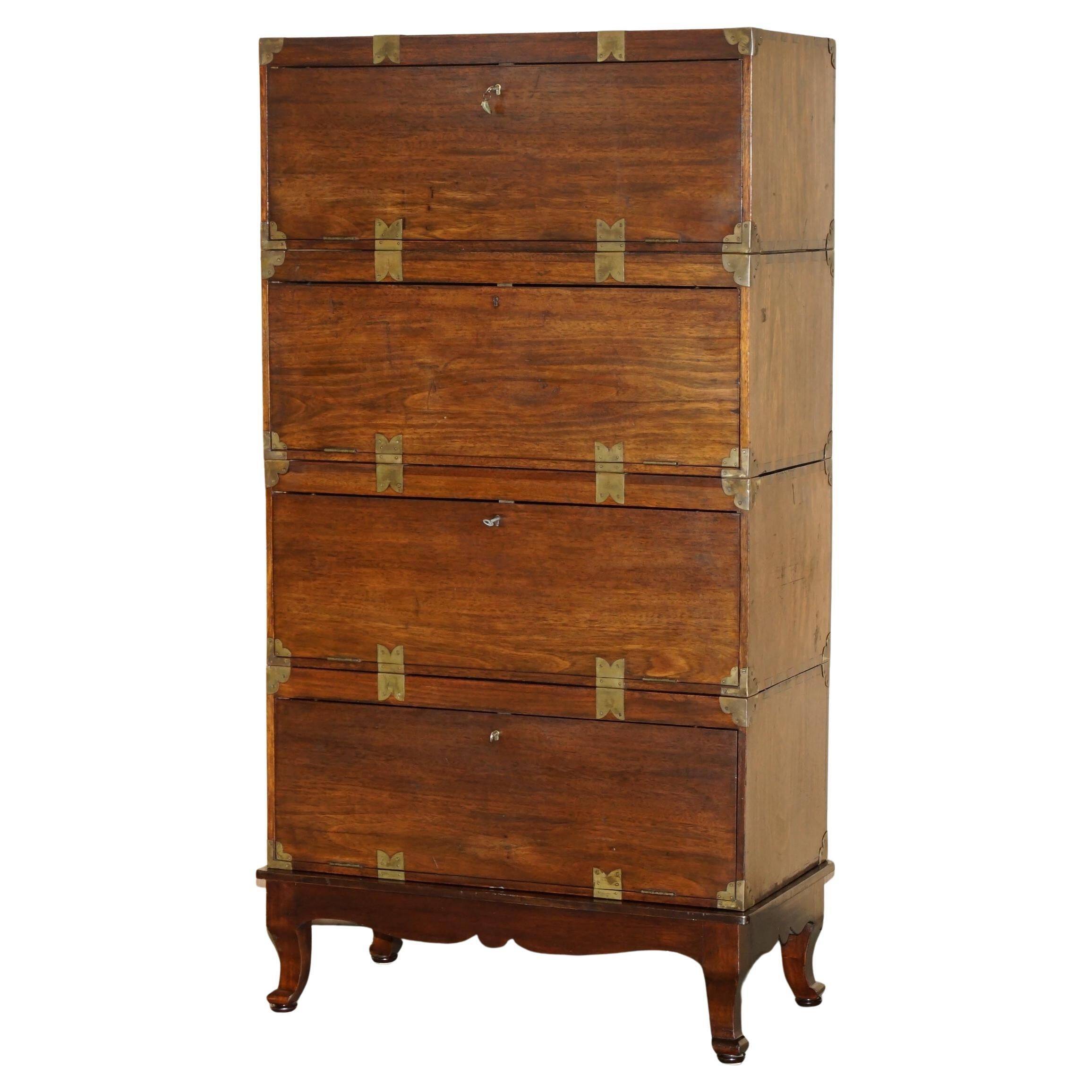 Four stackable Chinese campaign chests, circa 1880.