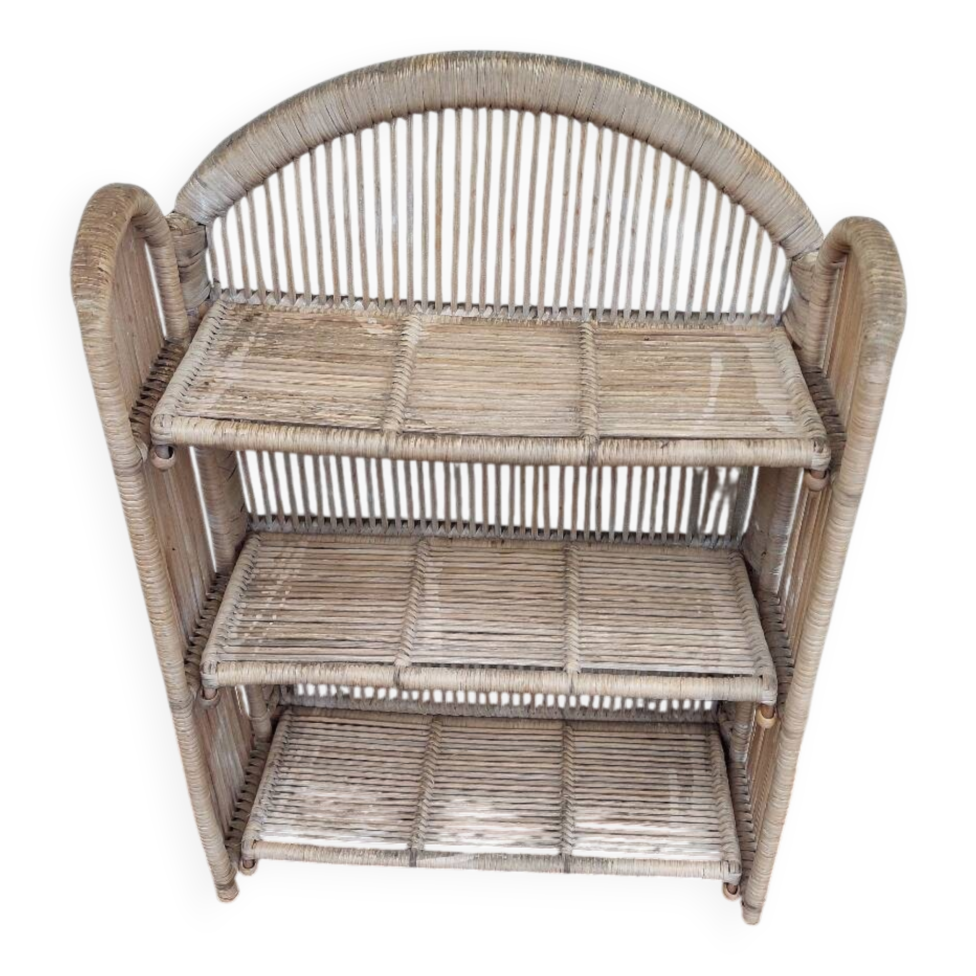Vintage folding wicker furniture in its original condition