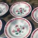 Lot of seven old soup plates from the 40s/50s decorated with roses