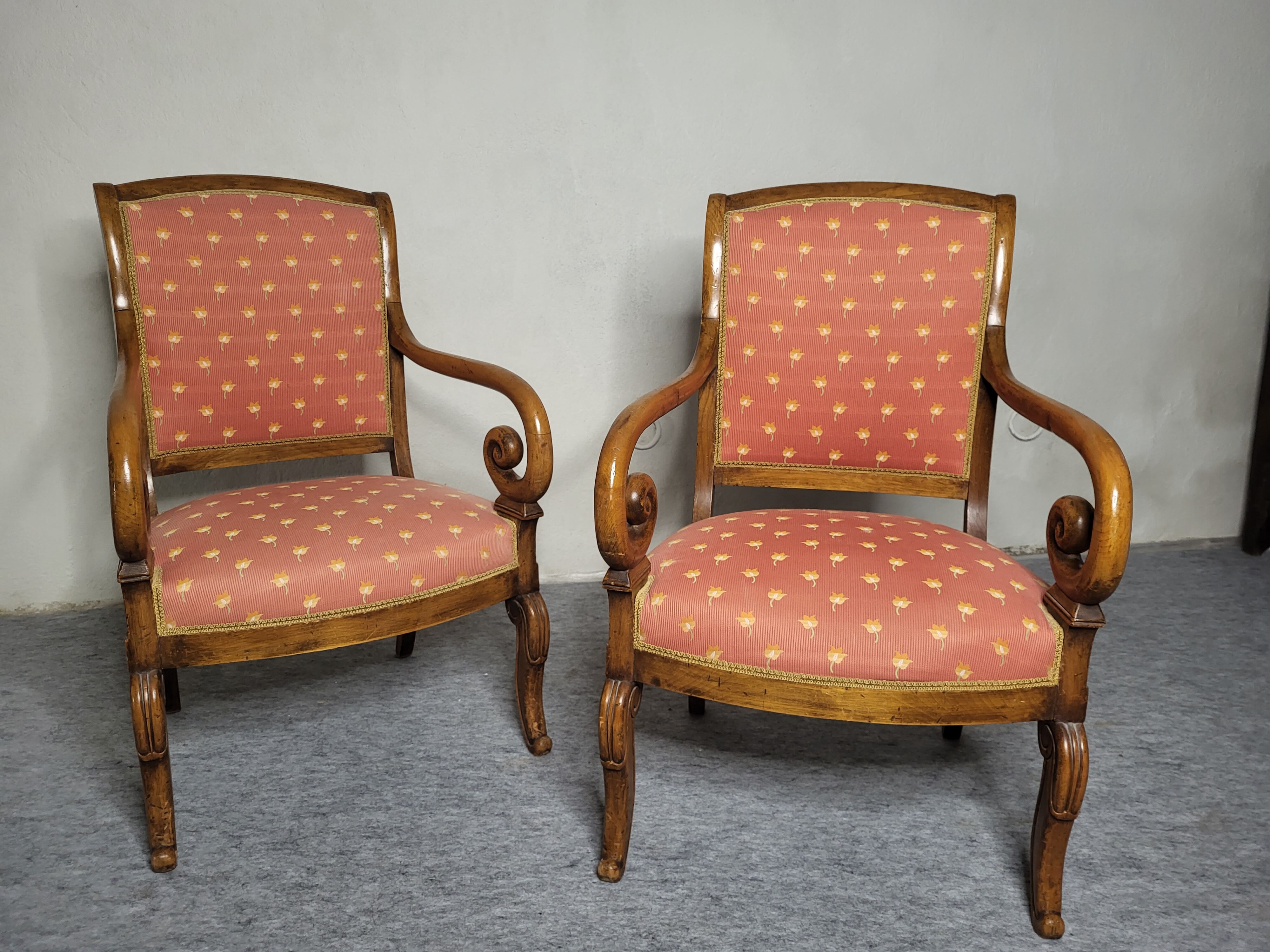 Pair of Louis Philippe XIXeme lacrosse armchairs