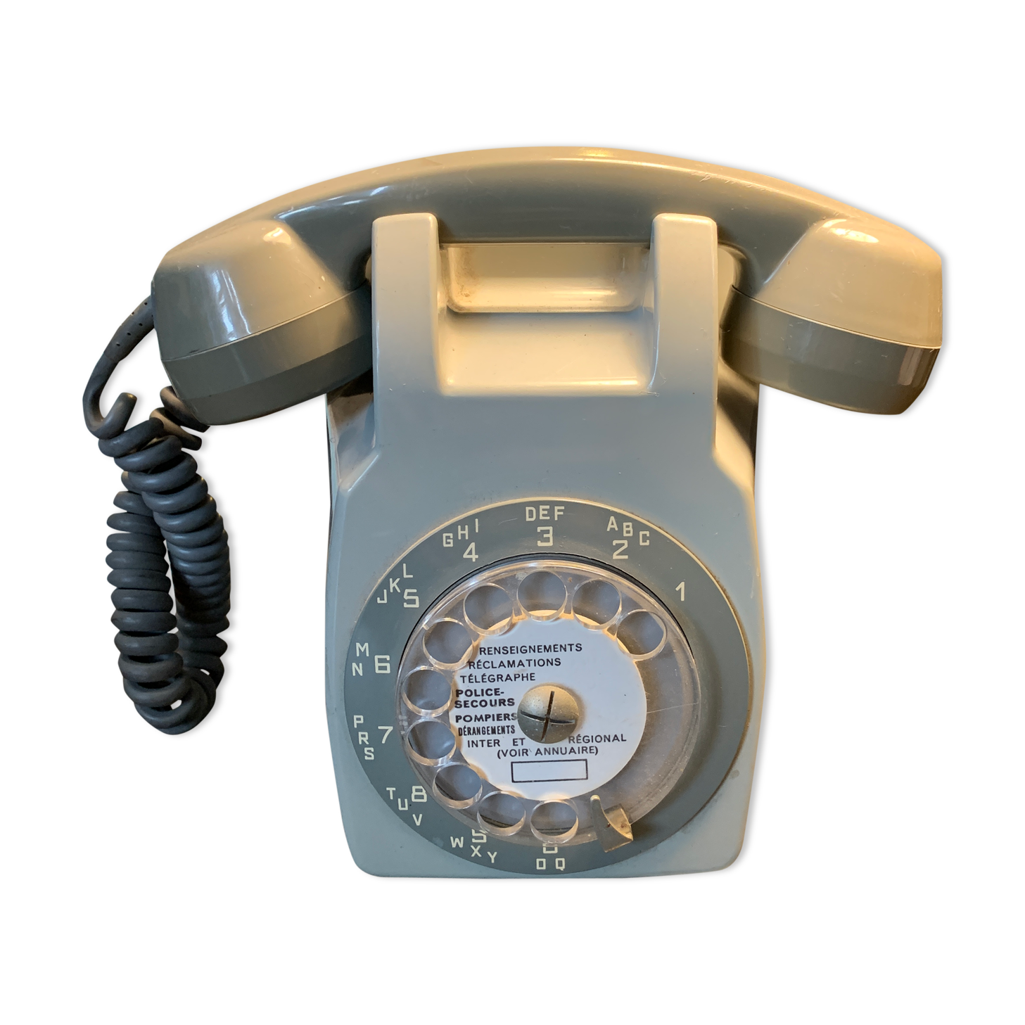 Téléphone ancien  murale gris
