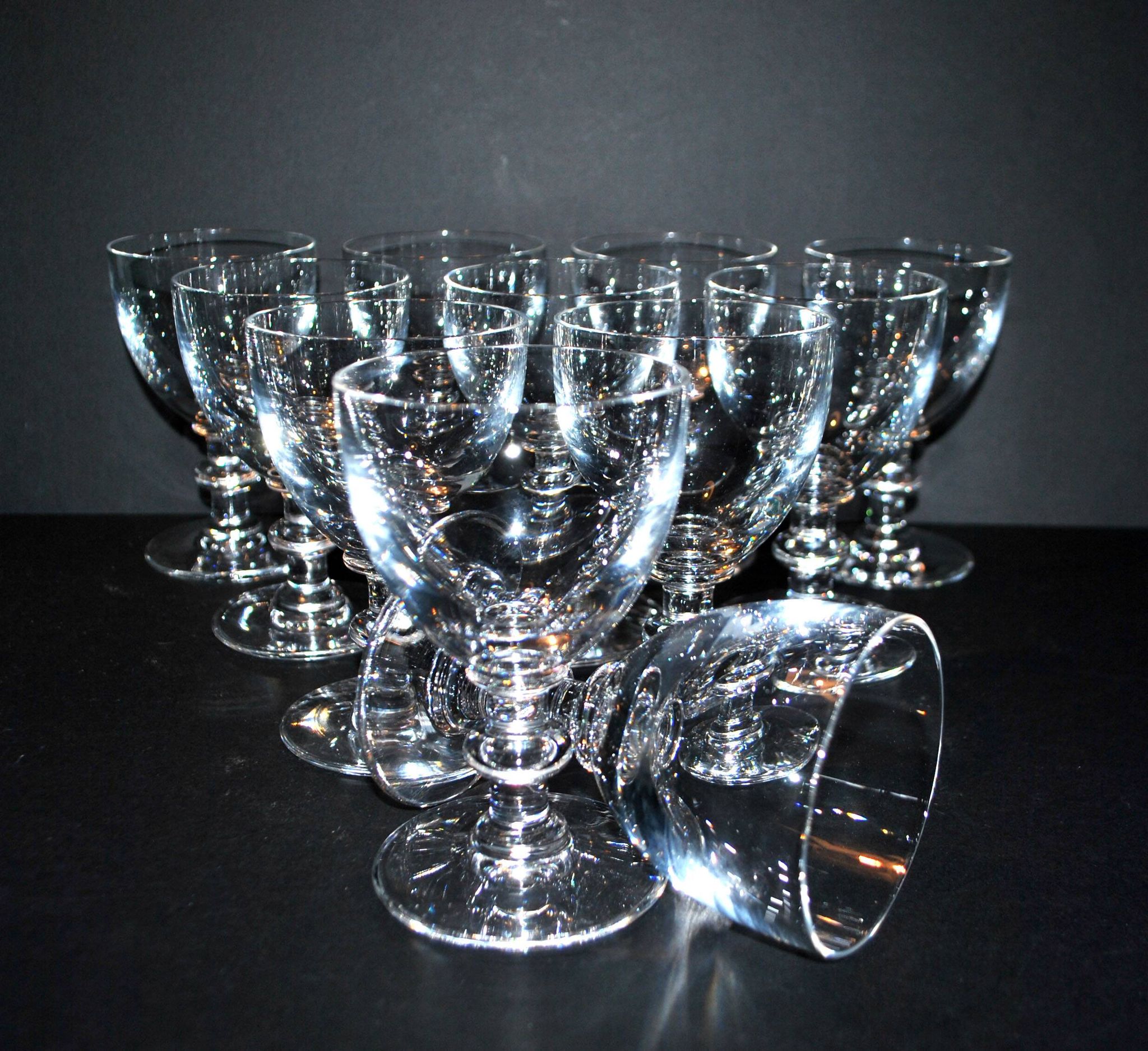 Set of 11 uncut Trianon wine glasses CRISTAL SAINT-LOUIS 2nd choice H12