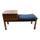 Vintage teak telephone bench with vinyl seat, 1960s