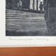 Set of 2 mid-century Erling Juhl wood prints in original larch wood frames / 1960s