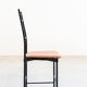 Dining chairs in brown leather and aluminum by ycami, 1980