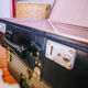 Vintage blue suitcase