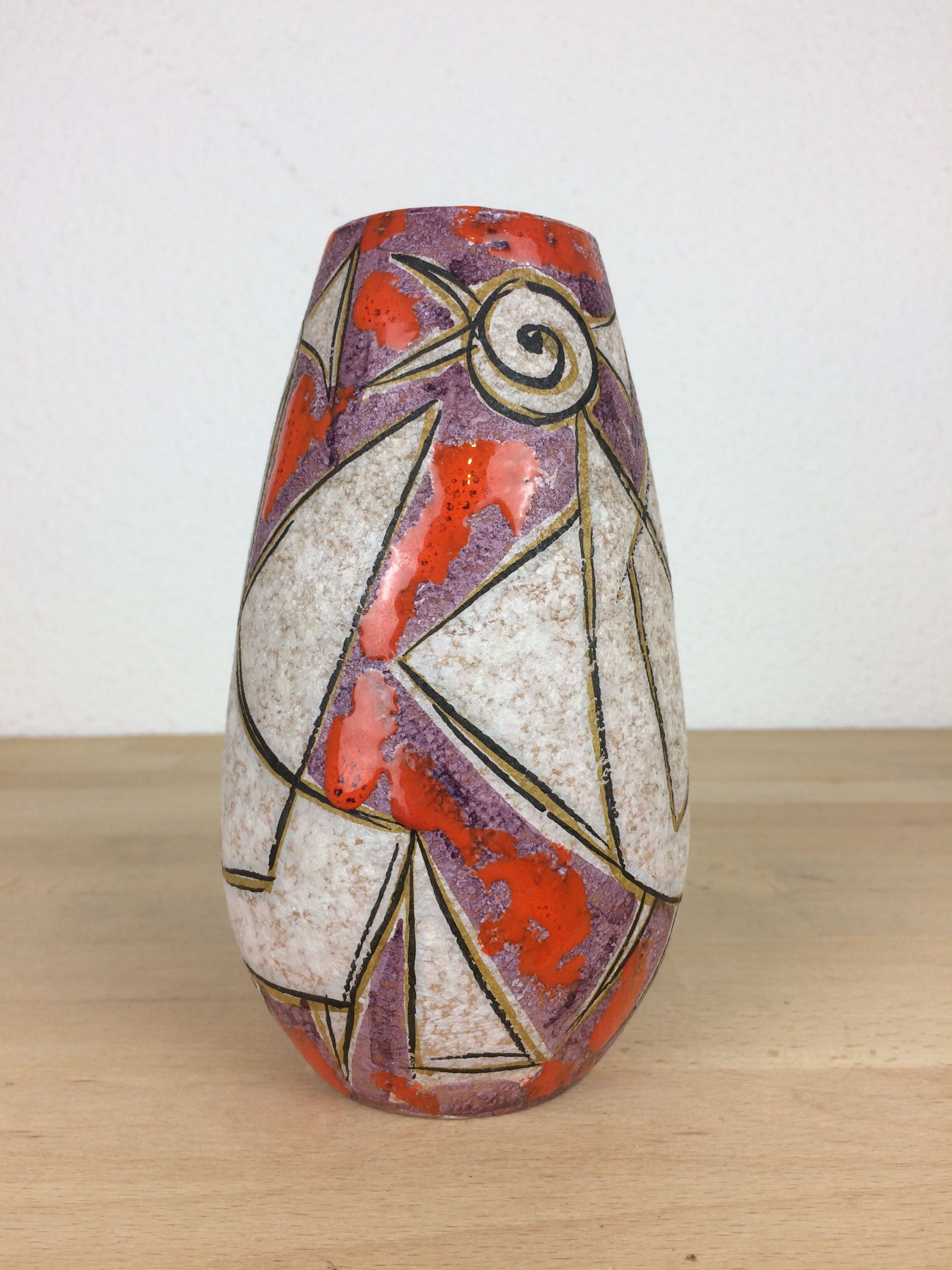 Stylized bird vase Fratelli Fanciullacci, Italian ceramic 50