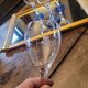 Série de 4 verres à pied en verre ciselé 50's