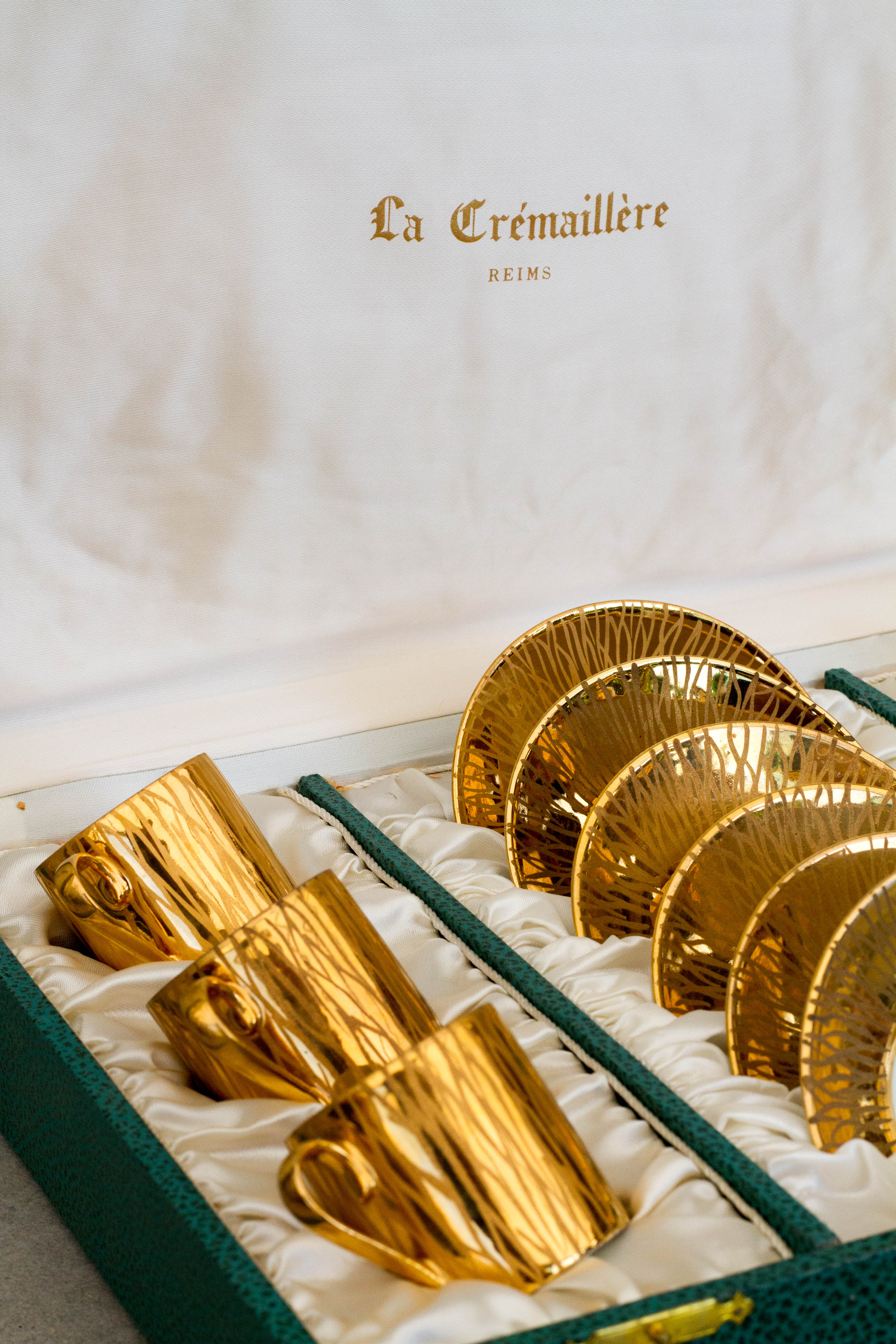 Gold plated tea/coffee cup and saucer set