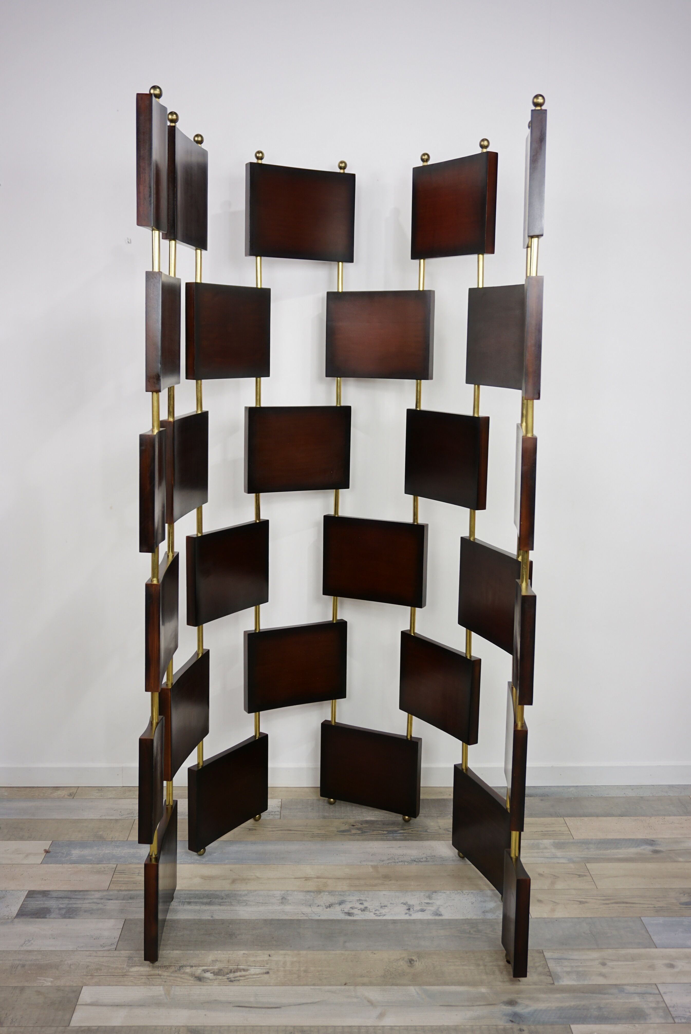 Wooden and brass screen
