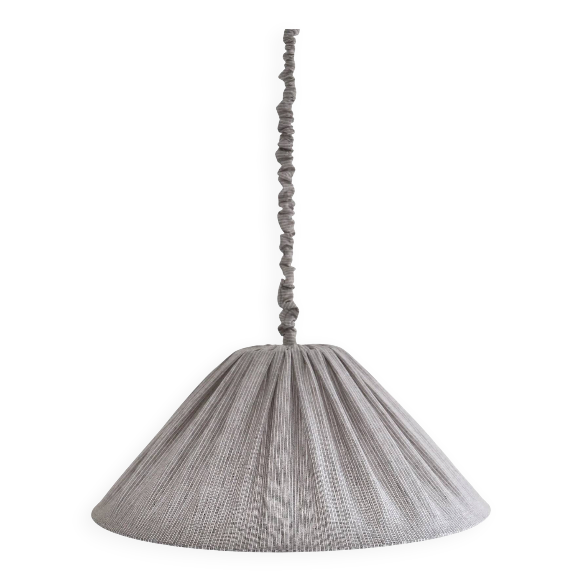 Suspension en lin et coton plissé "Malala" fines rayures classic grey