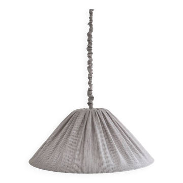 "Malala" pleated linen and cotton suspension with fine classic grey stripes.
