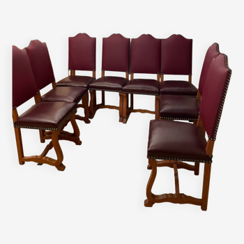 8 chaises renaissance espagnole