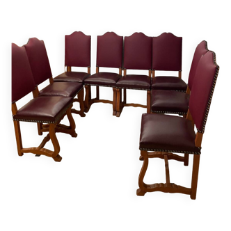 8 chaises renaissance espagnole