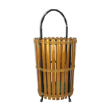 60s 70s umbrella stand umbrella holder wood metal Mid Century Design 60s