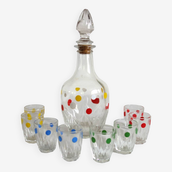 Typical polka dot liquor service from the 50s