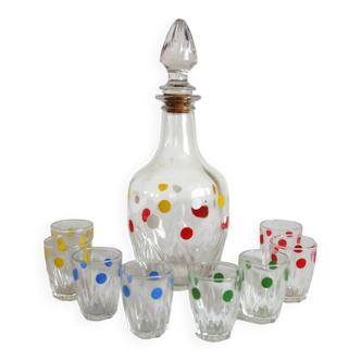 Typical polka dot liquor service from the 50s