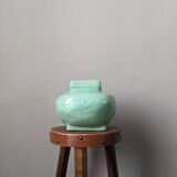 Vintage vase, handmade pottery, mint green, slow country decoration