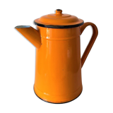Old orange enamel coffee maker