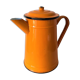 Old orange enamel coffee maker