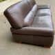 Scandinavian 3-seater brown leather sofa 200cm