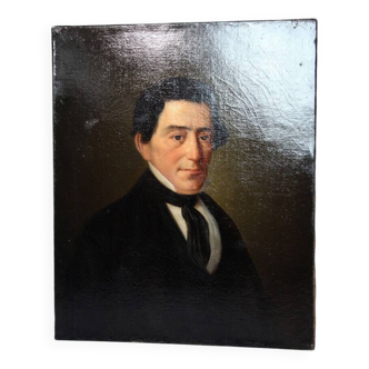 Distinguished 19th-Century Gentleman’s Portrait – Oil on Canvas