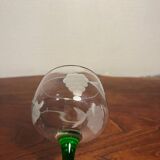 Wine glass with grape decoration