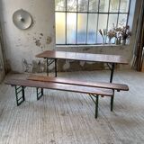 Guinguette table and its 2 benches