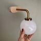 Vintage globe wall lamp in white opaline