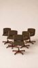 Set of 5 designer office chairs in solid wood
