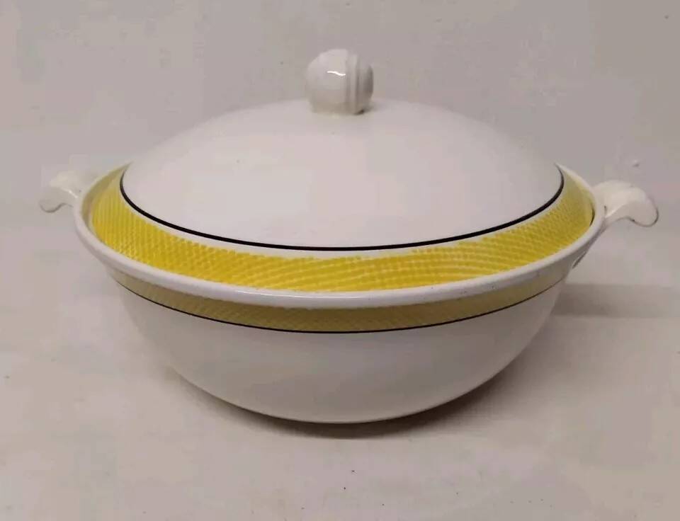 Old soup tureen with lid saline France vintage