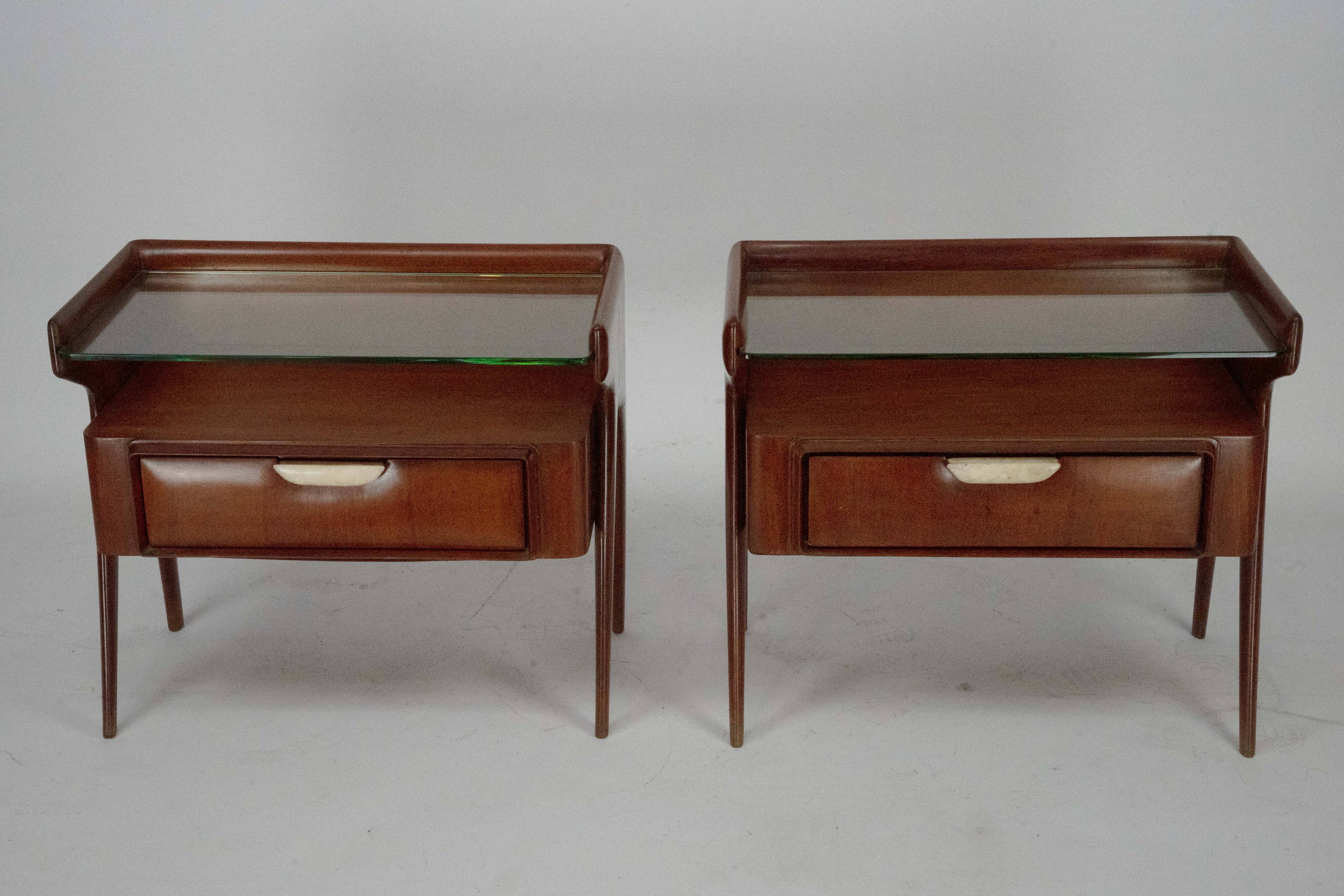 Pair of Italian Mid-Century Modern Bedside Tables, 1950s