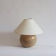 Ceramic ball lamp base in caramel beige color, 70s