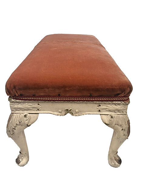 Bench in cream lacquered wood in rococo style, mid-twentieth century