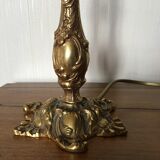Pied de lampe bronze doré style baroque