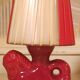 Burgundy ceramic horse lamp from the 1950s