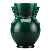 Vase Art Déco Saint-Clément 4159 en céramique émaillée verte signé Blanche Letalle