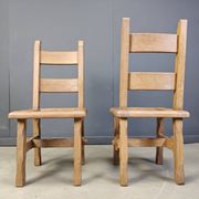 Vintage oak  brutalist dining chairs, 1960s