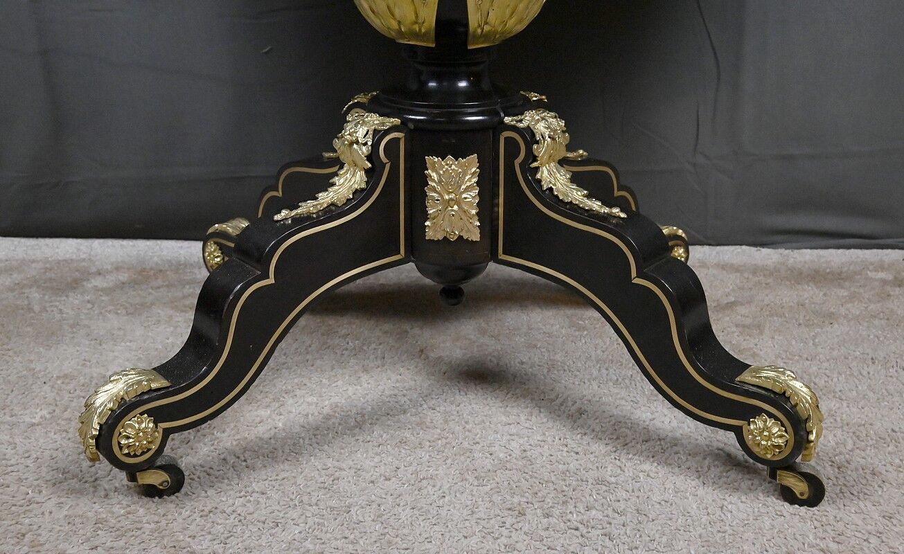 Boulle marquetry violin-shaped table, Napoleon III period – Mid 19th century